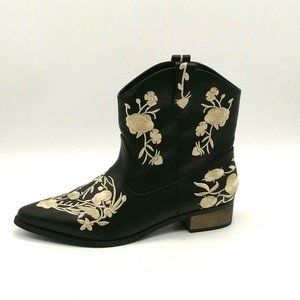 Midnight Velvet Womens Cowboy Ankle Boot Black EUR 40 NEW